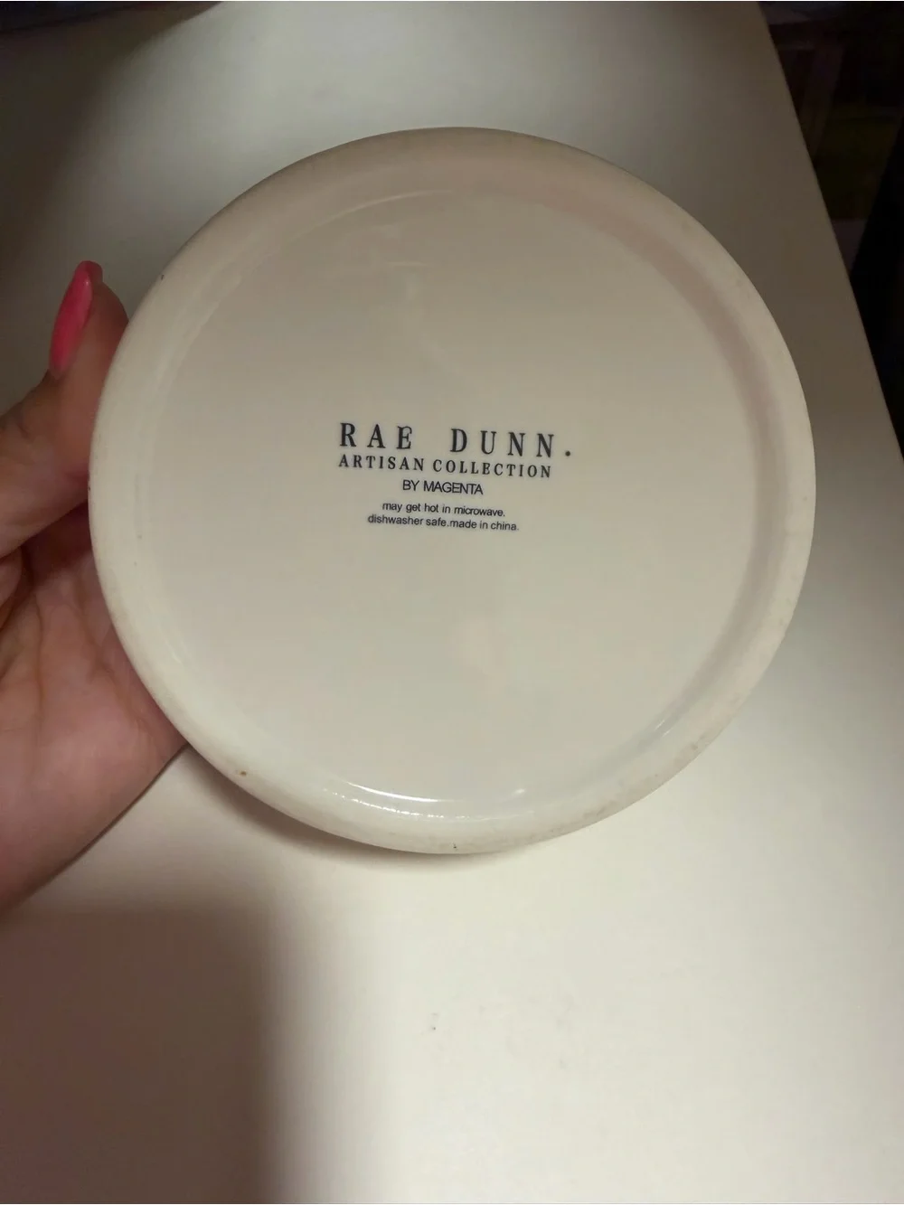 Rae Dunn Cream Ceramic Cat Bowl with Black 'MEOW' Lettering